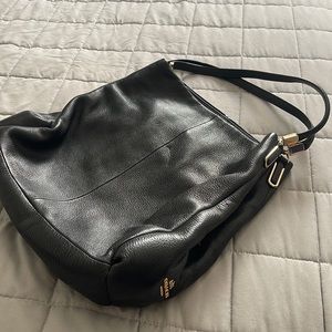 Coach black leather bag.